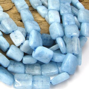 Aquamarine Nuggets, 10x14 to 13x18mm Blue Aquamarine Gemstone Beads, 16&quot; inch Strand, Jewelry Supplies, Beading Supplies, Item 442gss