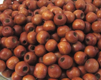 8x7mm Brown Wood Beads, 500 Brown Wooden Beads, 8mm Brown Wood Beads, Beading Supplies, Item 335wb
