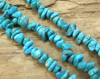 Turquoise Beads, 16" inch Strand, Blue Turquoise Nugget Beads, Jewelry Supplies, Beading Supplies, Item 175gss