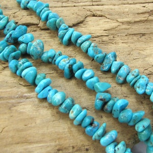 Turquoise Beads, 16 inch Strand, Blue Turquoise Nugget Beads, Jewelry Supplies, Beading Supplies, Item 175gss image 1