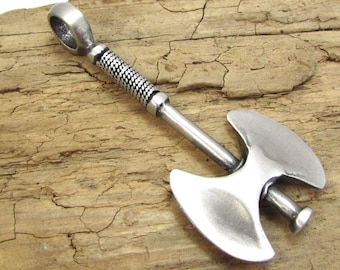 Axe Pendant, 61.5x29mm 3D Double Axe Pendant, Jewelry Supplies, Necklace Supplies, Item 309p