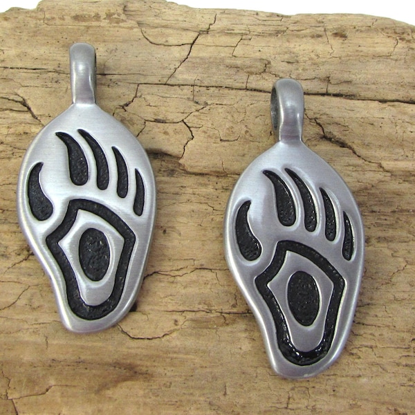 Bear Paw Pendant, 45x21mm Bear Paw Pendant, Bear Pendant, Jewelry Supplies, Item 157p