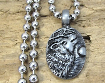 Howling Wolf Bijoux argent sterling .925 Pendentif Charme oxydé