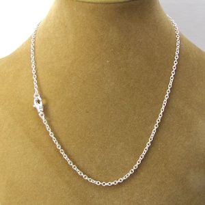 Silver Cable Chain Necklace, 2.2mm Silver Finished Steel Cable Chain Necklace, Custom Length Necklace, Item 587ch