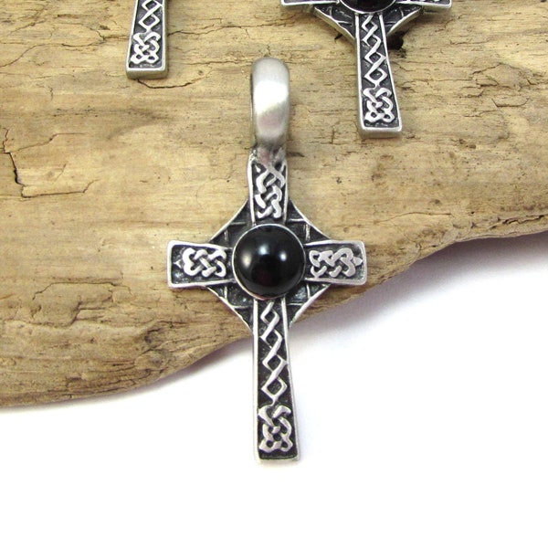 Celtic Cross Pendant, 46x23mm Cross Pendant, Jewelry Supplies, Necklace Supplies, Item 126p