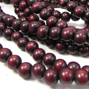 Perles en bois marron foncé 10 mm, deux (2) rangs de 16 pouces, Perles en bois marron 10 mm, fournitures pour perles, article 1565wb