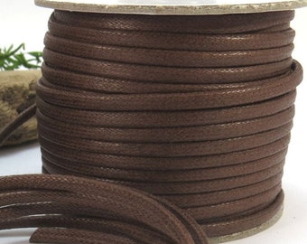 3mm Brown Cotton Cord, 25 Yards Brown Cord, Cotton Necklace Cord, Jewelry Supplies, Beading Supplies,  Item 635c