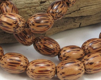 15x10mm Coconut Palm Tree Beads, 16" inch Strand, 15x10mm Oval Wood Beads, Jewelry Supplies, Beading Supplies, Item 873wb
