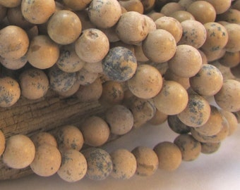 6mm Grain Stone Beads, Natural 6mm Brown Beads, 16" inch Strand, Beading Supplies, Jewelry Supplies,  Item 689pm