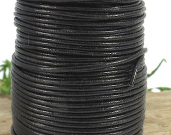1mm Black Leather Cord, Five (5) Yards Leather Cord, Leather Necklace Cord, Jewelry Supplies, Item 640ct