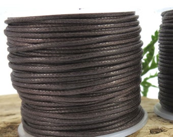 1mm Brown Waxed Cotton Cord, 25 Meter Spool Brown Cord, Necklace Cord, Jewelry Supplies, Beading Supplies, Item 638c