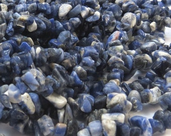 Sodalite Chip, Natural Blue Sodalite Chips, 36" inch Strand, Beading Supplies, Jewelry Supplies, Item 523pm