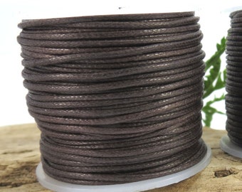 1mm Brown Waxed Cotton Cord, Five (5) Yards Brown Cord, Cotton Necklace Cord, Beading Supplies, Jewelry Supplies, Item 638ct