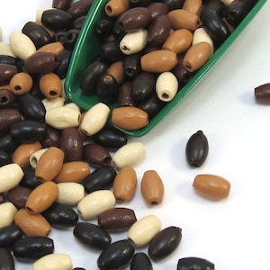 Wood Beads, 8x4mm Mixed Color Wood Beads, 8x4mm Wood Beads, 800 Oval Wood Beads, Beading Supplies, Item 355wb