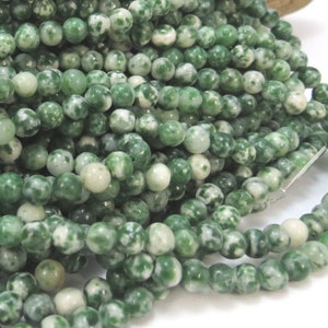 4mm Tree Agate Beads, Natural Green Agate Beads, 16&quot; inch Strand, Jewelry Supplies, Item 813pm
