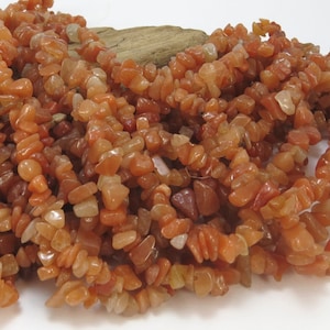 Red Aventurine Beads, 34&quot; inch Strand Natural Aventurine Chips, Red Gemstone Chips, Beading Supplies, Jewelry Supplies, Item 860gs