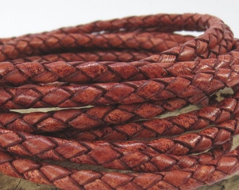 Cordón de cuero trenzado de 3 mm, 1 yarda, 12 colores, artículo 913ct