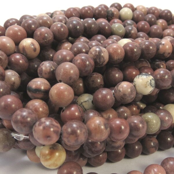 6mm Crazy Horse Stone Beads, 6mm Brown Beads, 6mm Grey Beads, 16" inch Strand, Jewelry Supplies, Beading Supplies, Item 768pm