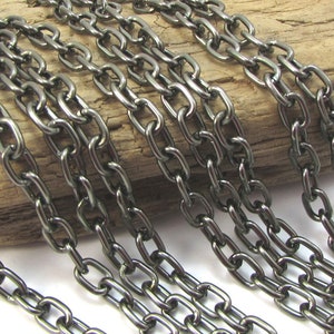 Gunmetal Cable Chain: 5x8mm Anodized Aluminum, 5 Feet