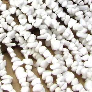 White Snow Quartz Chips, Snow Quartz Chips, 34" inch Strand, Jewelry Supplies, Beading Supplies, Item 2160pm