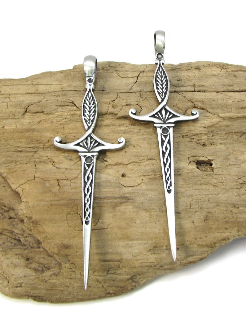 Sword Pendant 94x28mm Single Sided Sword Pendant Jewelry Etsy