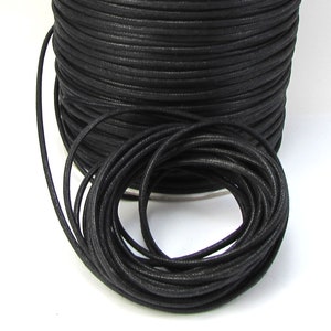 Black Waxed Cotton Cord, 3mm, 5 Yards, Item 634ct image 5