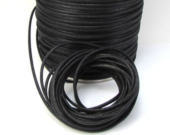 Black Cotton Cord, 3mm Waxed Cotton Cord, 5 Yards Black Cord Black Cotton Cord, 3mm Waxed Cotton Cord, 5 Yards Black Cord