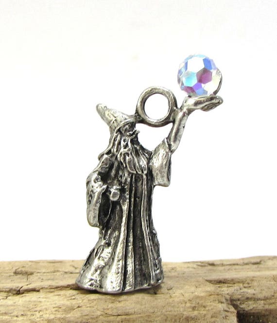 Wizard Pendant, 34x21mm Wizard With Crystal Ball, Item 149p - Etsy