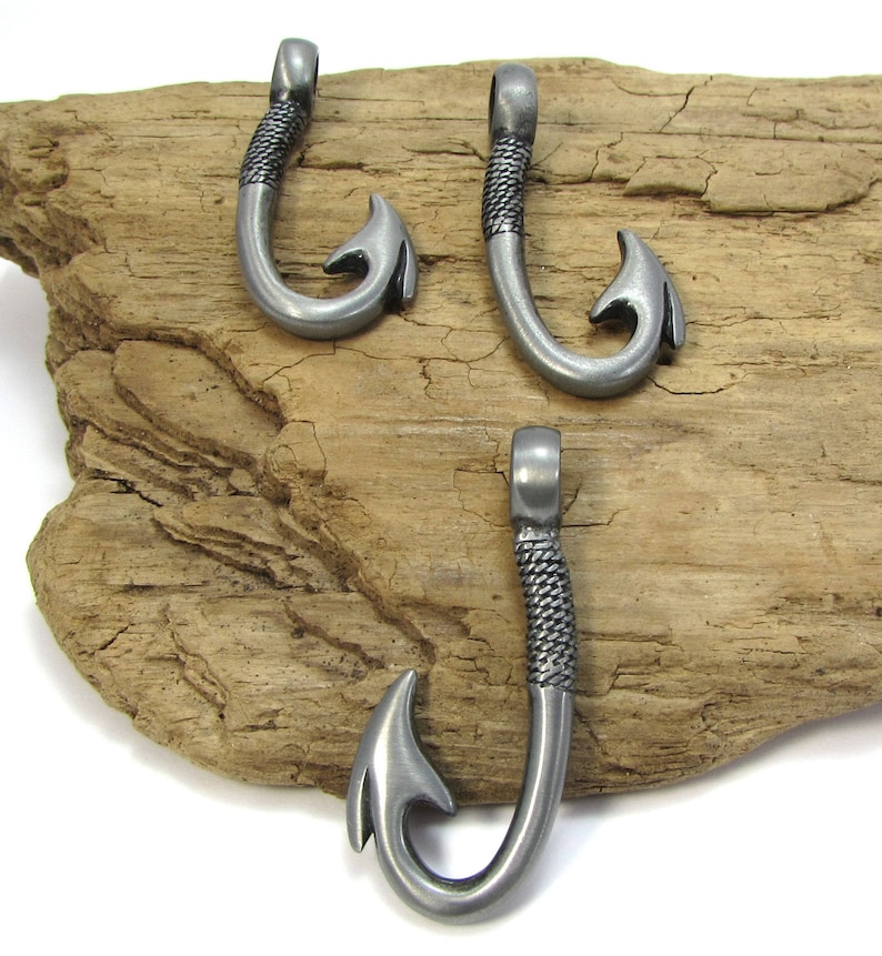 Hook Pendant 44x18mm Double Sided Hook With Rope Design Etsy