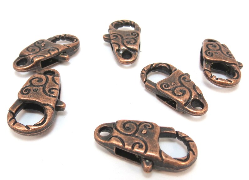Lobster Clasp Lobster Claw Clasps Doublesided Swirl Design Etsy