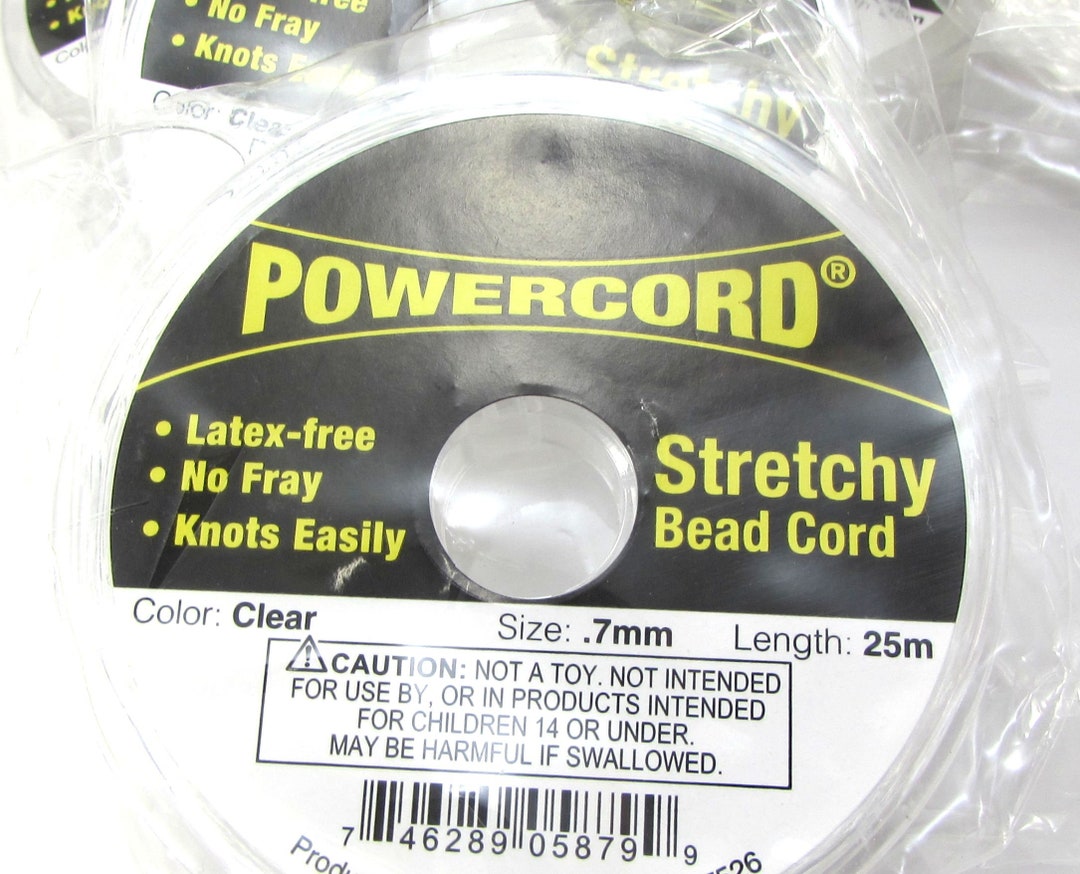 Powercord®, 0.7mm Stretchy Bead Cord, 7 Pound Test Cord, Clear Cord, 25