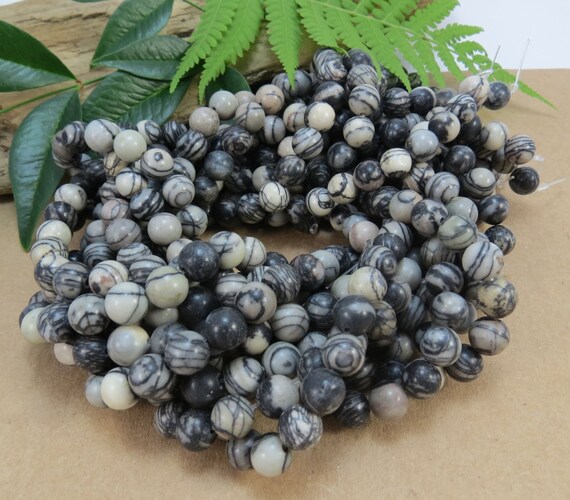 Black Silk Stone Beads Natural 8mm Silk Stone 16 inch Etsy