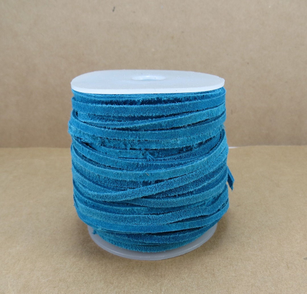 Suede Leather Lace Cord, Blue 34mm Leather Lace Cord, Four 4' Yards
