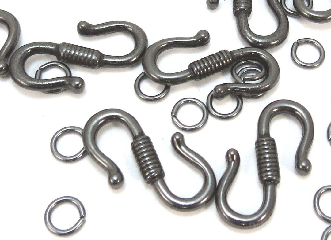 S-hook Clasps, Twelve (12) Gunmetal Finished Clasps, Item373m - Etsy