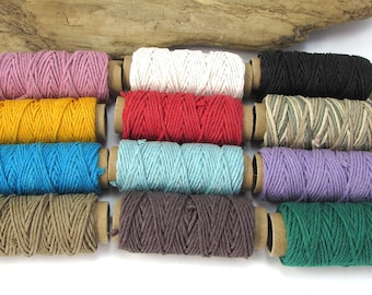 Hemp Cord, Hemptique® Polished 1mm Hemp Cord, 12 Assorted Colors, 29 Foot Spools, Item 2049c