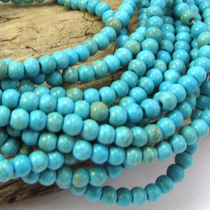 4mm Magnesite Beads, 15 inch Strand, 4mm Blue Beads, Beading Supplies, Jewelry Supplies, Item 1271gsm image 5