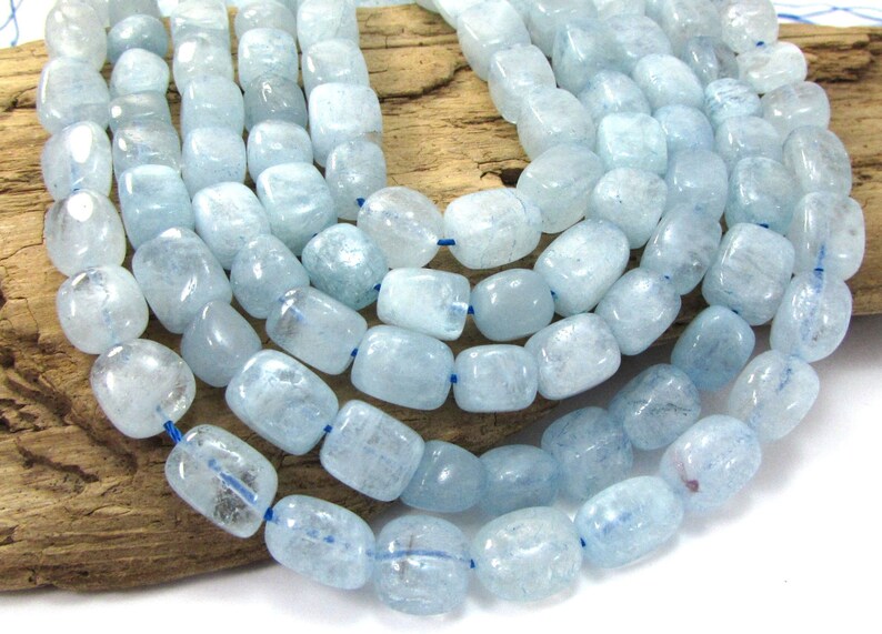 Aquamarine Nuggets, 16 inch Strand Blue Aquamarine Beads, Jewelry Supplies, Beading Supplies, Item 1800gss image 1