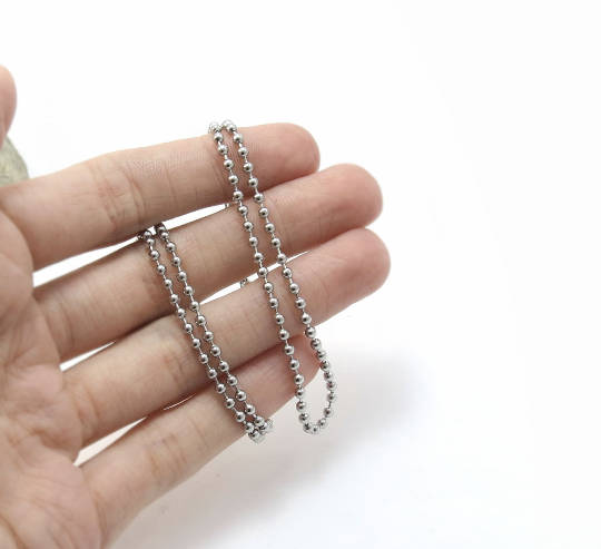 Ball Chain Necklace, 2.4mm Stainless Steel Ball Chain Necklace 