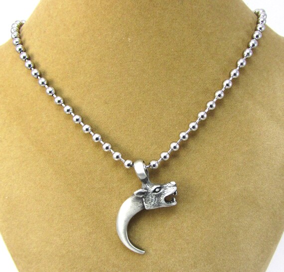 Collana Lupo In Acciaio Inox - Ciondolo Rotondo Con Catena Regolabile - Foto 12