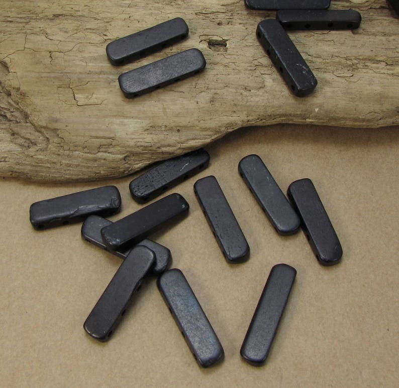 Spacer Bars 16 Carved Bone Separator Bars Black Spacer Bars Etsy