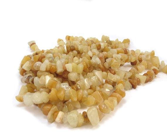 Yellow Quartz Chips, Golden Cream Chips, 15" inch Strand, Item 545gs