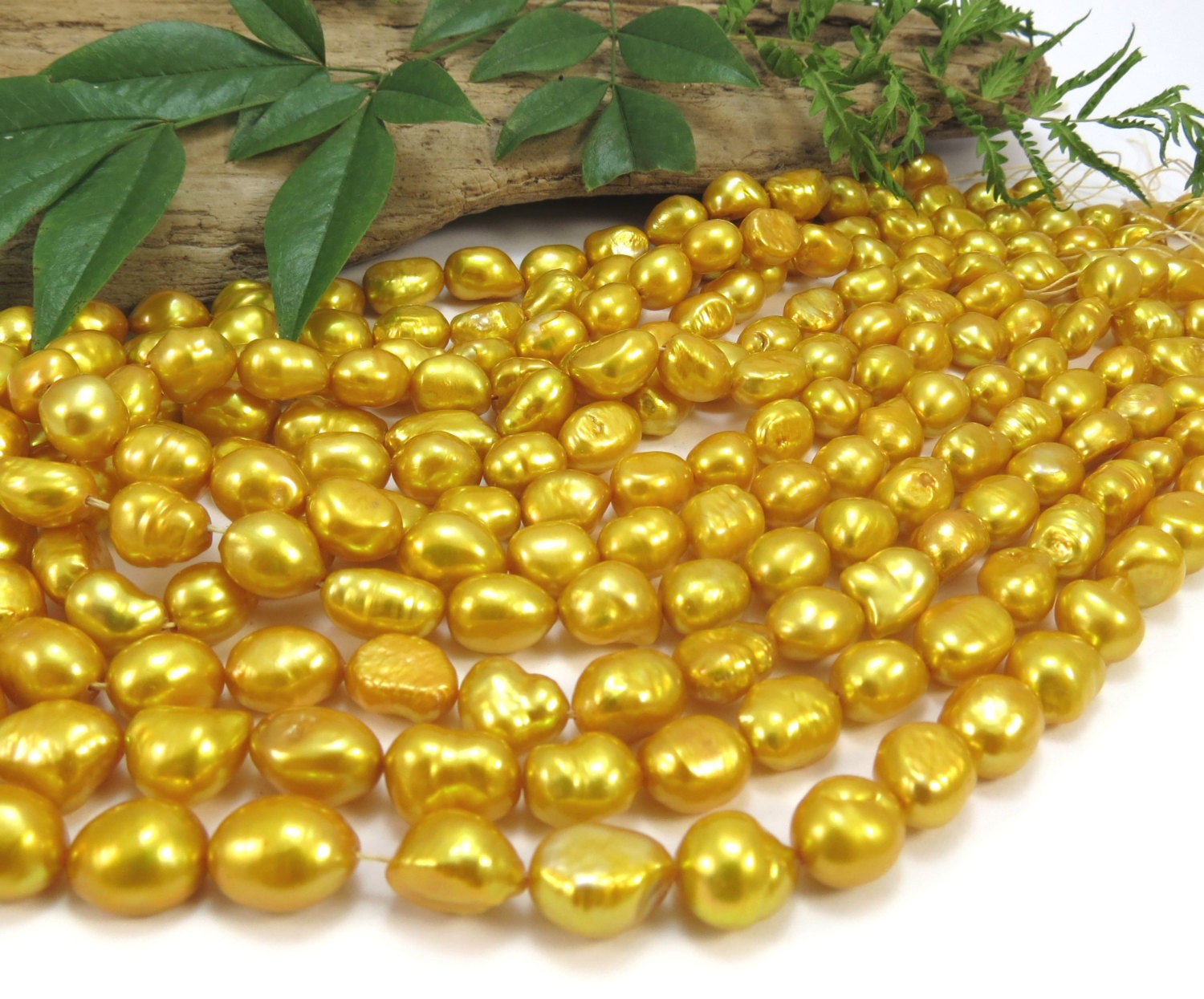 Pearls 8mm Yellow Pearls Cultured Freshwater Pearls Etsy