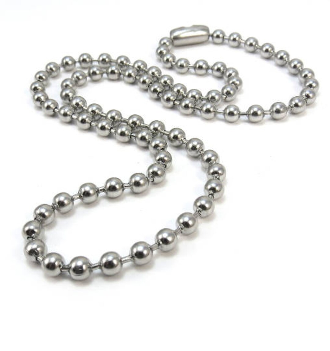 Ball Chain Necklace, 4.5mm Stainless Steel Chain, Custom Length Necklace,  Item 1586ch 