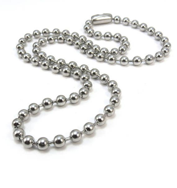 High Quality Stainless Steel Ball Bead Chain Necklace And Go Tags Collar  Set 5m Lengths 1.5/2/1., 2.4/3/4, 6/8/10mm Fashionable Jewelry Findings  From Charmspendant, $7.14