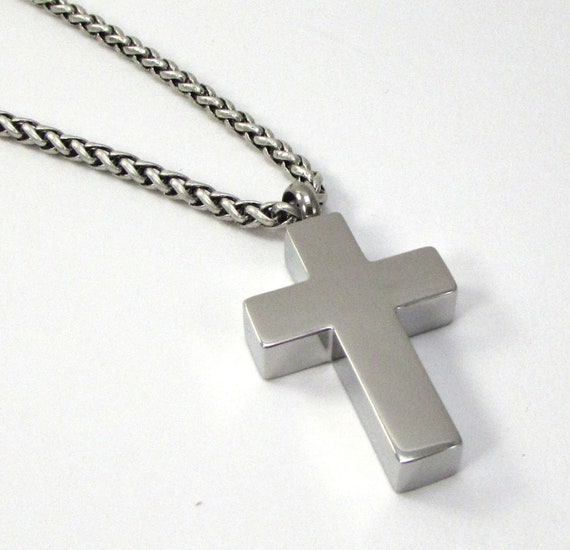 Urn Cross Necklace, 38x21mm Cross Pendant With Opening in
