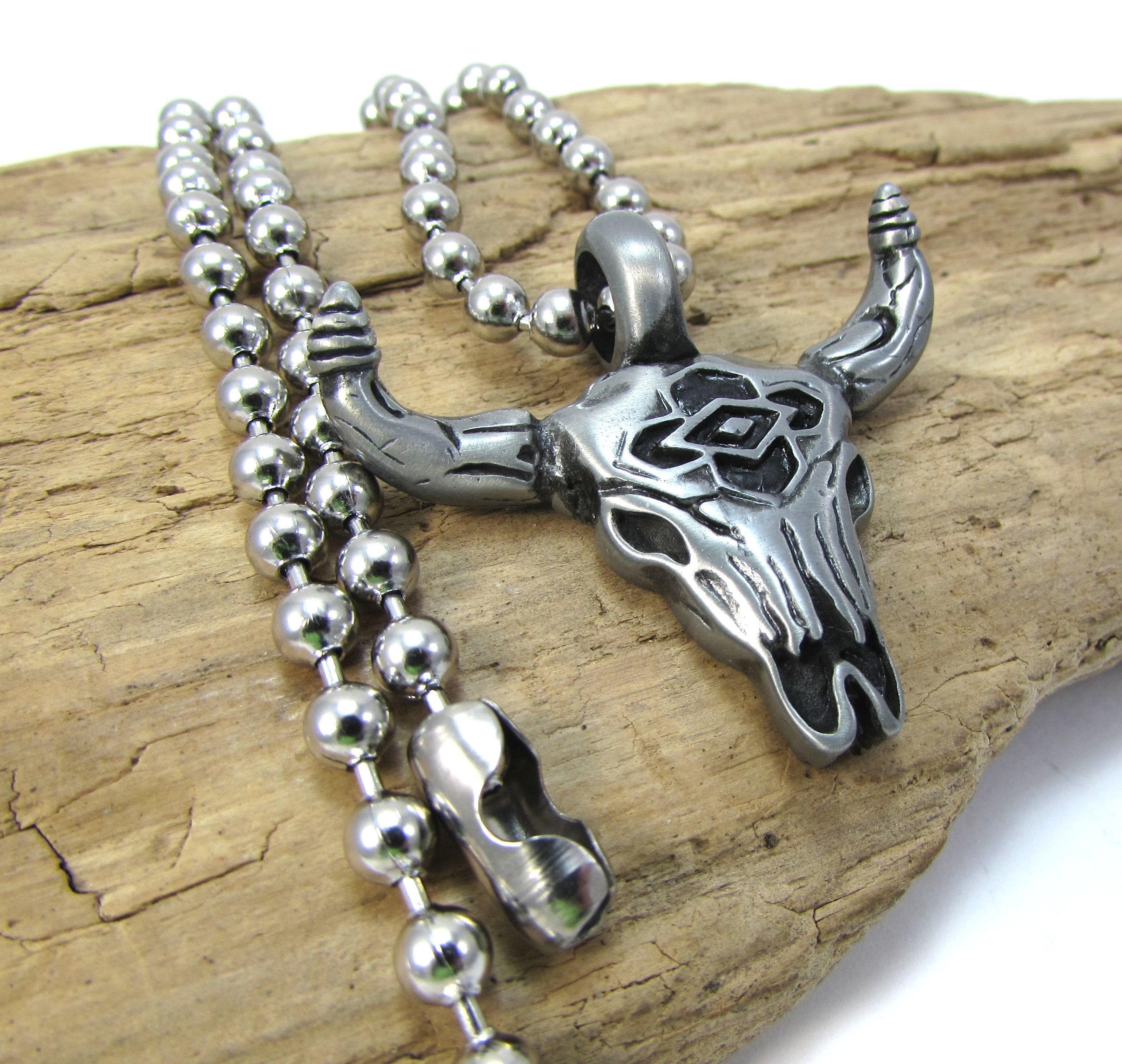 Scddboy Vintage Gothic Bull Skull Head Necklace - India | Ubuy