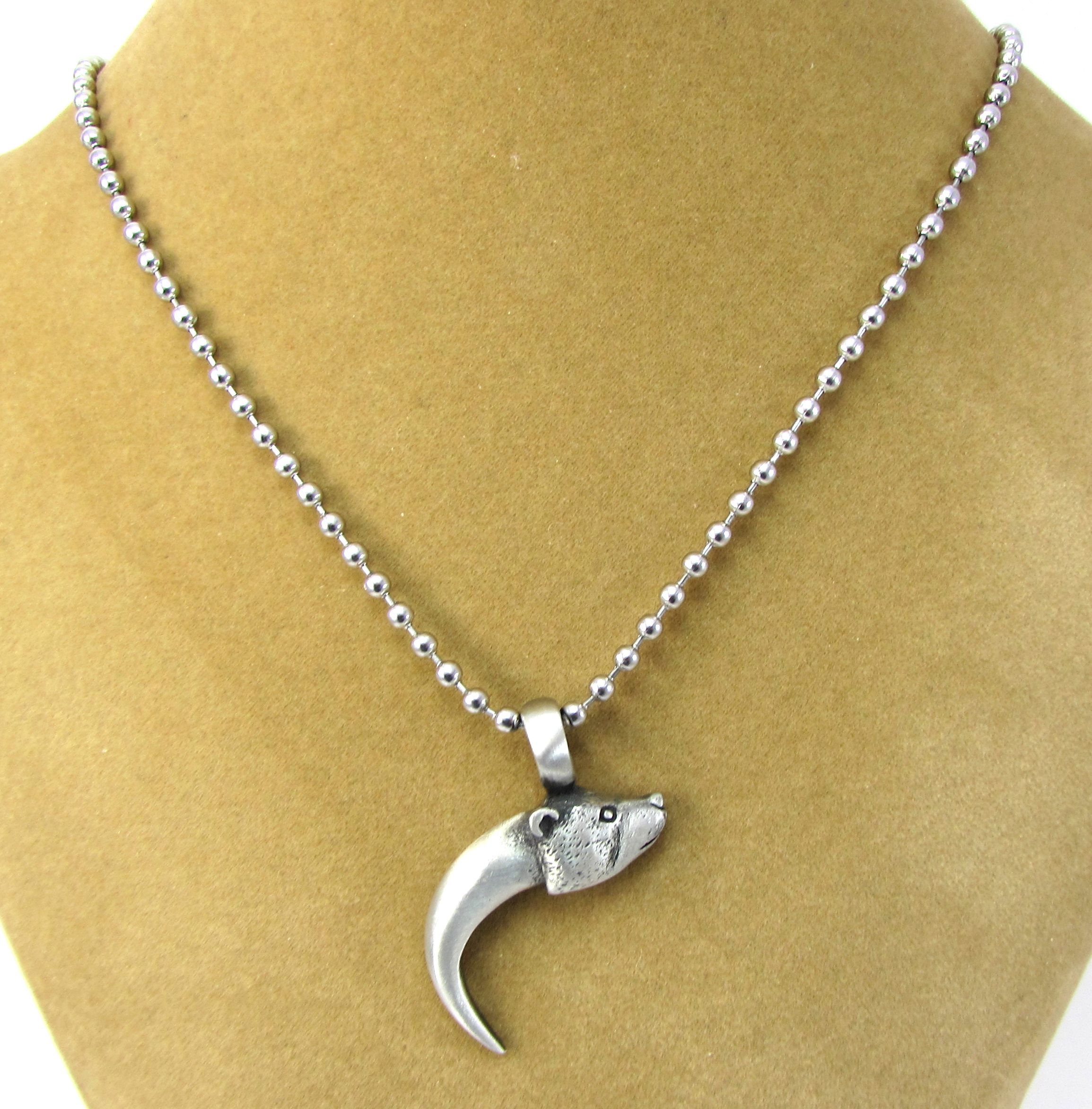 Bear Pendant Necklace, 42x33mm Bear Claw Pendant, Custom