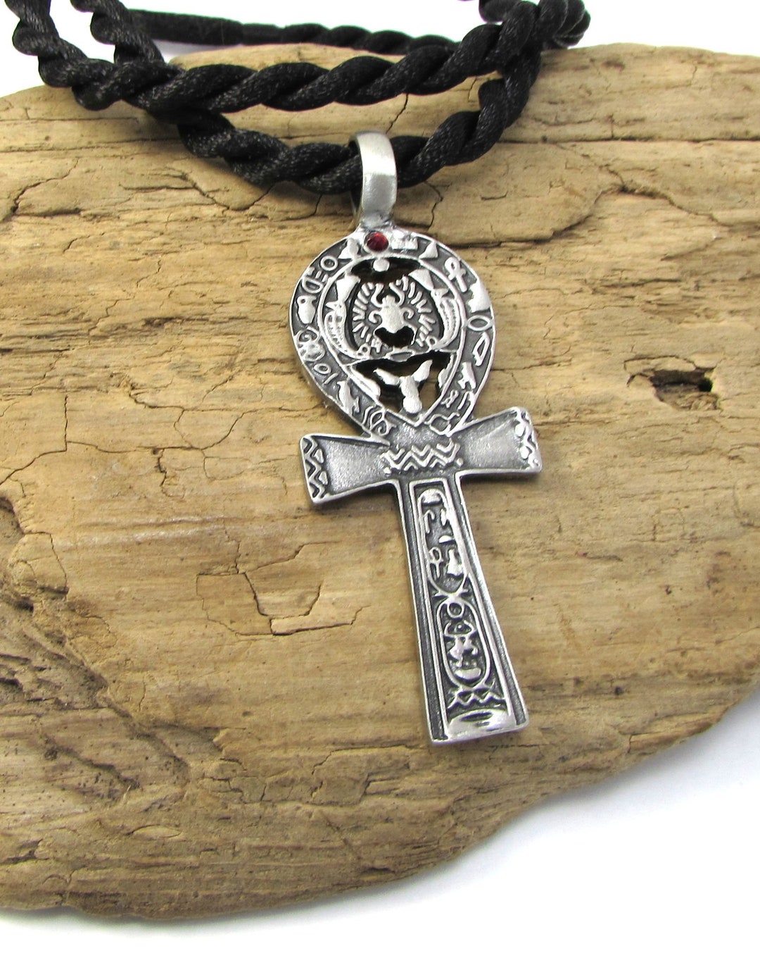 Ankh Necklace レッド size OS Ankh Necklace, 63x23mm Ankh Pendant, Red Swarovski Crystal