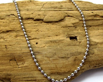 Bolletjesketting, 2,4 mm roestvrijstalen bolletjesketting, aangepaste lengtes, artikel 1585ch