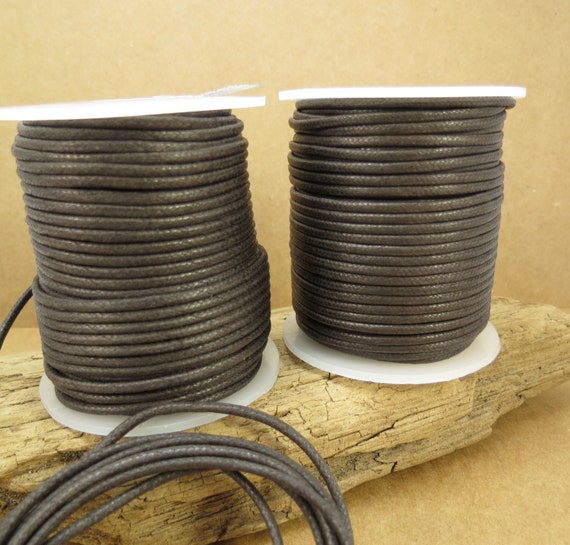 2mm Brown Waxed Cotton Cord, 25 Meter Brown Cord, Brown Necklace Cord,  Jewelry Supplies, Beading Supplies, Item 712c